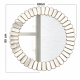 Oglinda decorativa rotunda, 60 x 60 cm, cu rama aurie, design modern, elemente alungite dispuse radial
