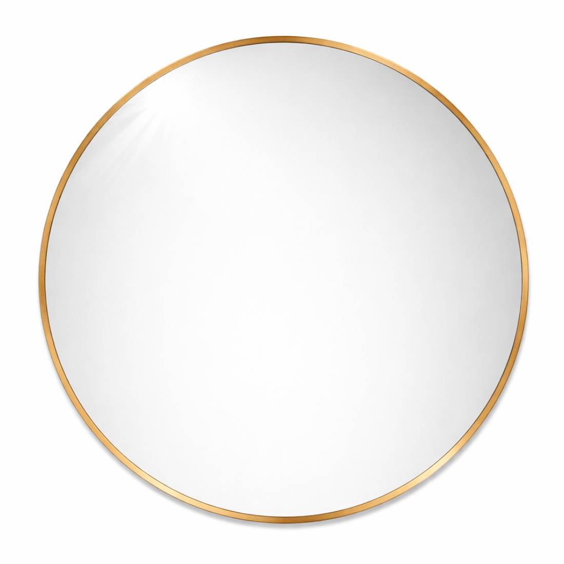 Oglinda rotunda 60 cm, rama aurie, design modern minimalist, pentru baie, living sau hol