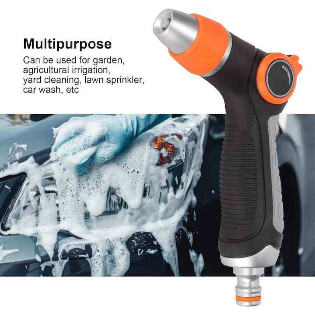 Pistol de stropit pentru furtun, cap de stropire ingust, reglare apa, usor, pentru gradina/spalare masini Pistol de stropit pentru furtun, cap de stropire ingust, reglare apa, usor, pentru gradina/spalare masini