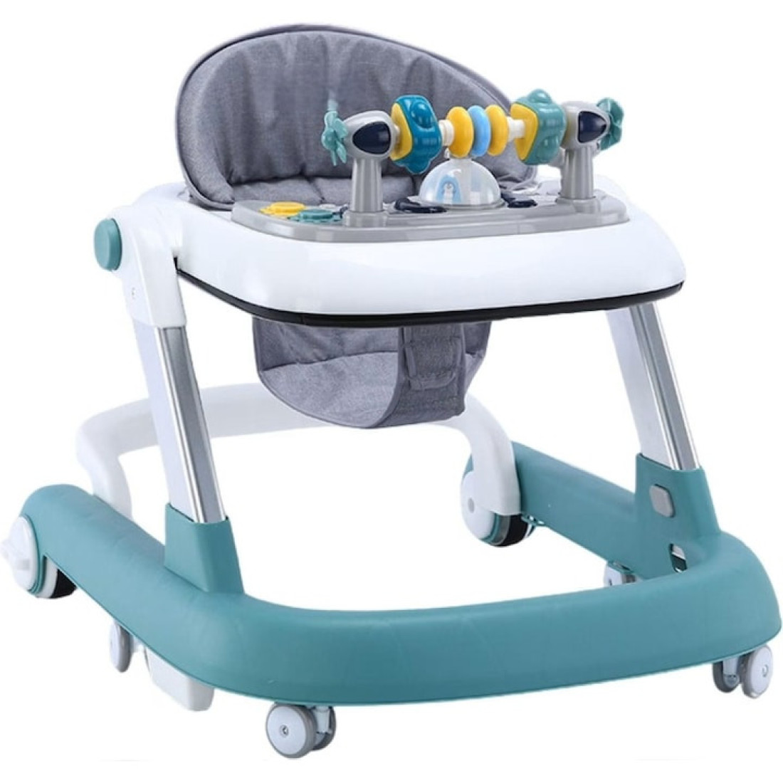 Premergator Copii RDB-12 2in1, Pliabil, Suport cu Pernuta, Roti pivotante, Masuta, Jucarii cu Sunete, Vernil Premergator Copii RDB-12 2in1, Pliabil, Suport cu Pernuta, Roti pivotante, Masuta, Jucarii cu Sunete, Vernil