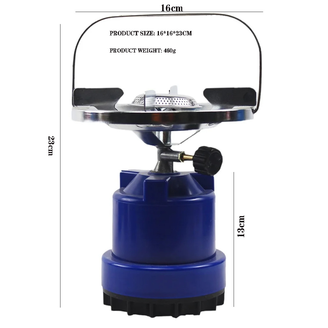 Plita pe gaz pentru camping, un singur arzator, culoare albastru