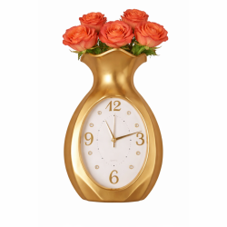 Ceas tip vaza cu flori artificiale 22*35cm