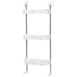 Organizator multifunctional pentru baie/bucatarie, alb, 3 rafturi