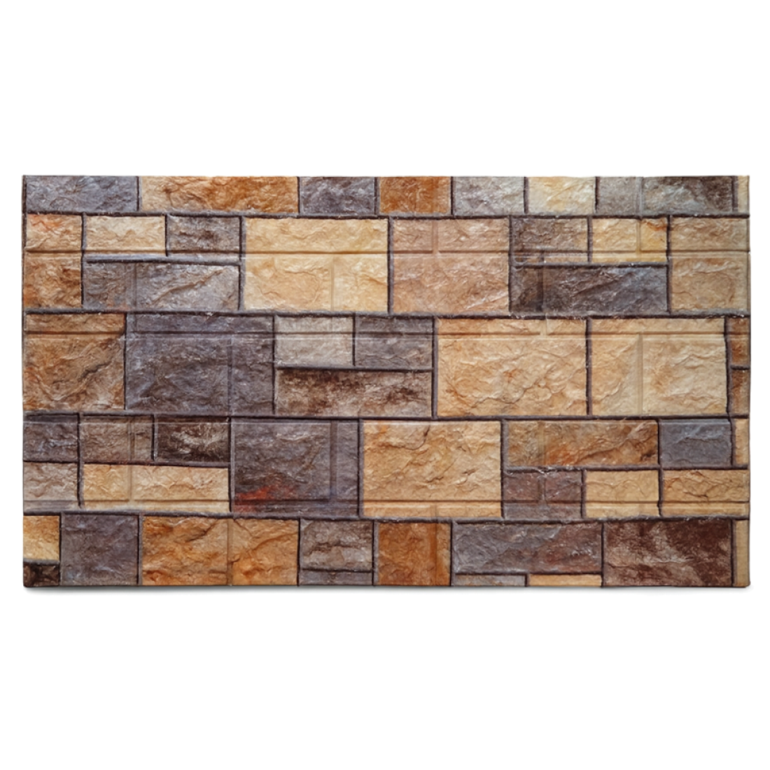 Tapet autocolant 3D design piatra, 70x77 cm pentru bucatarie, baie, multicolor, usor de aplicat