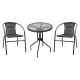 Set mobilier de gradina 3 piese, masa 60 x 72 cm si 2 scaune 53 x 65 x 72 cm, negru