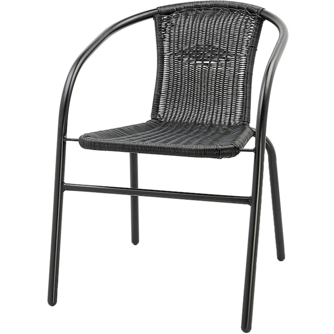 Set mobilier de gradina 3 piese, masa 60 x 72 cm si 2 scaune 53 x 65 x 72 cm, negru