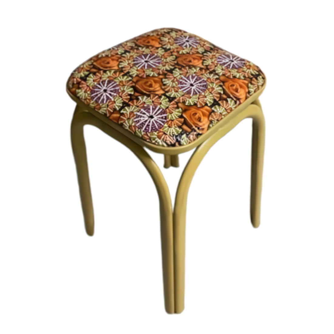 Taburet bucatarie, cadru metal, stivuibil, Floral 