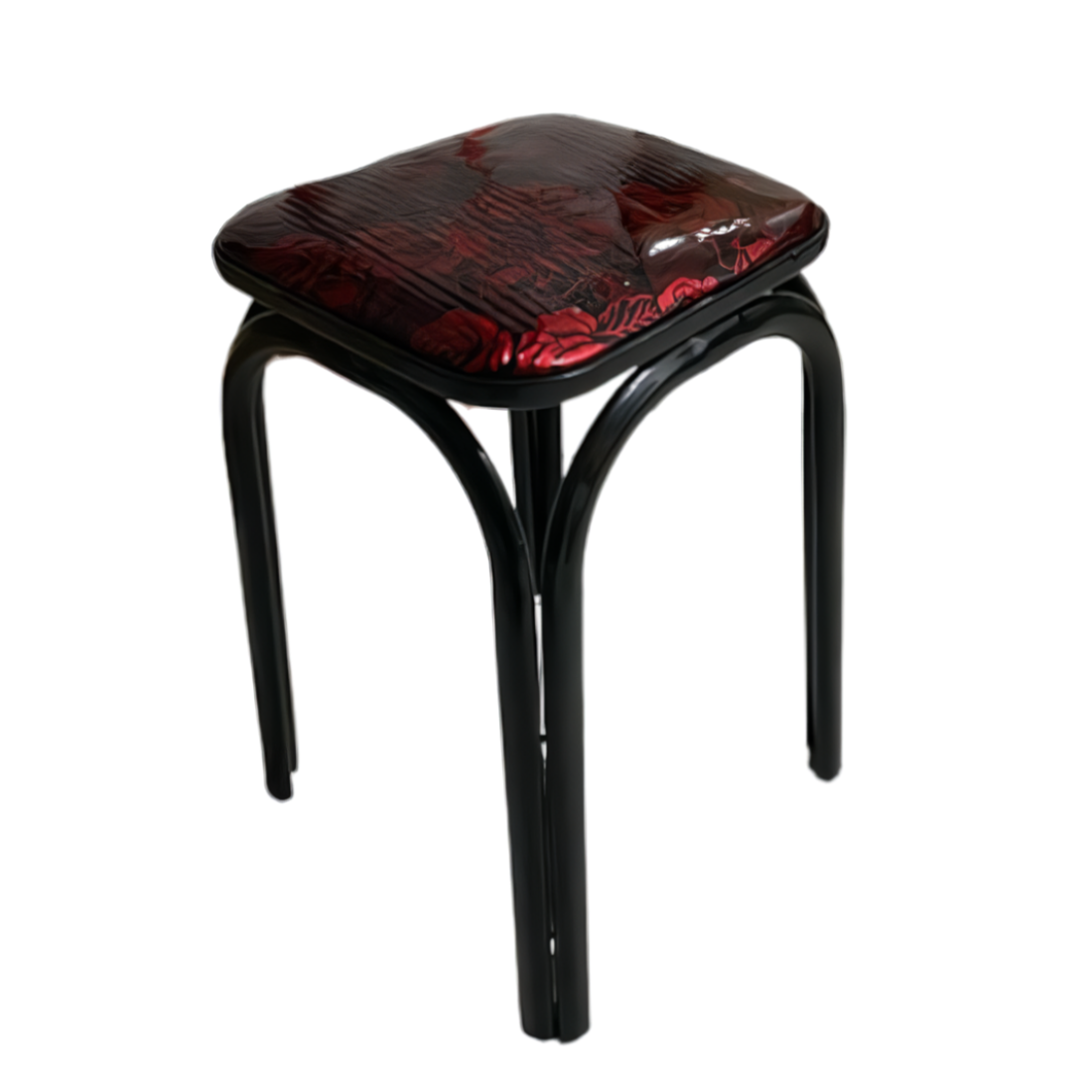 Taburet bucatarie, cadru metal, stivuibil, Rosu inchis