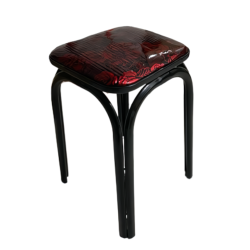 Taburet bucatarie, cadru metal, stivuibil, Rosu inchis