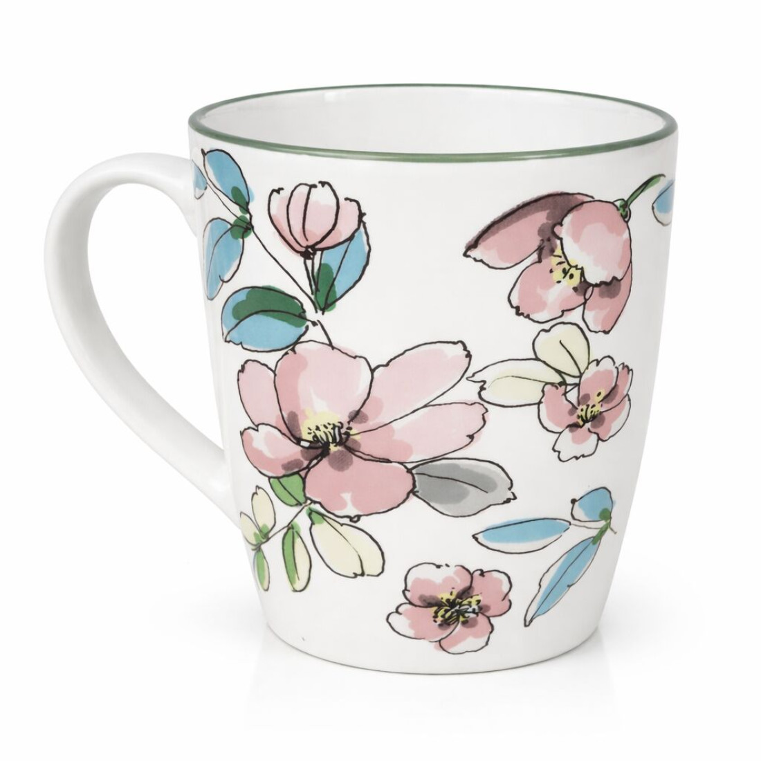 Cana ceramica, model flori, 10 cm