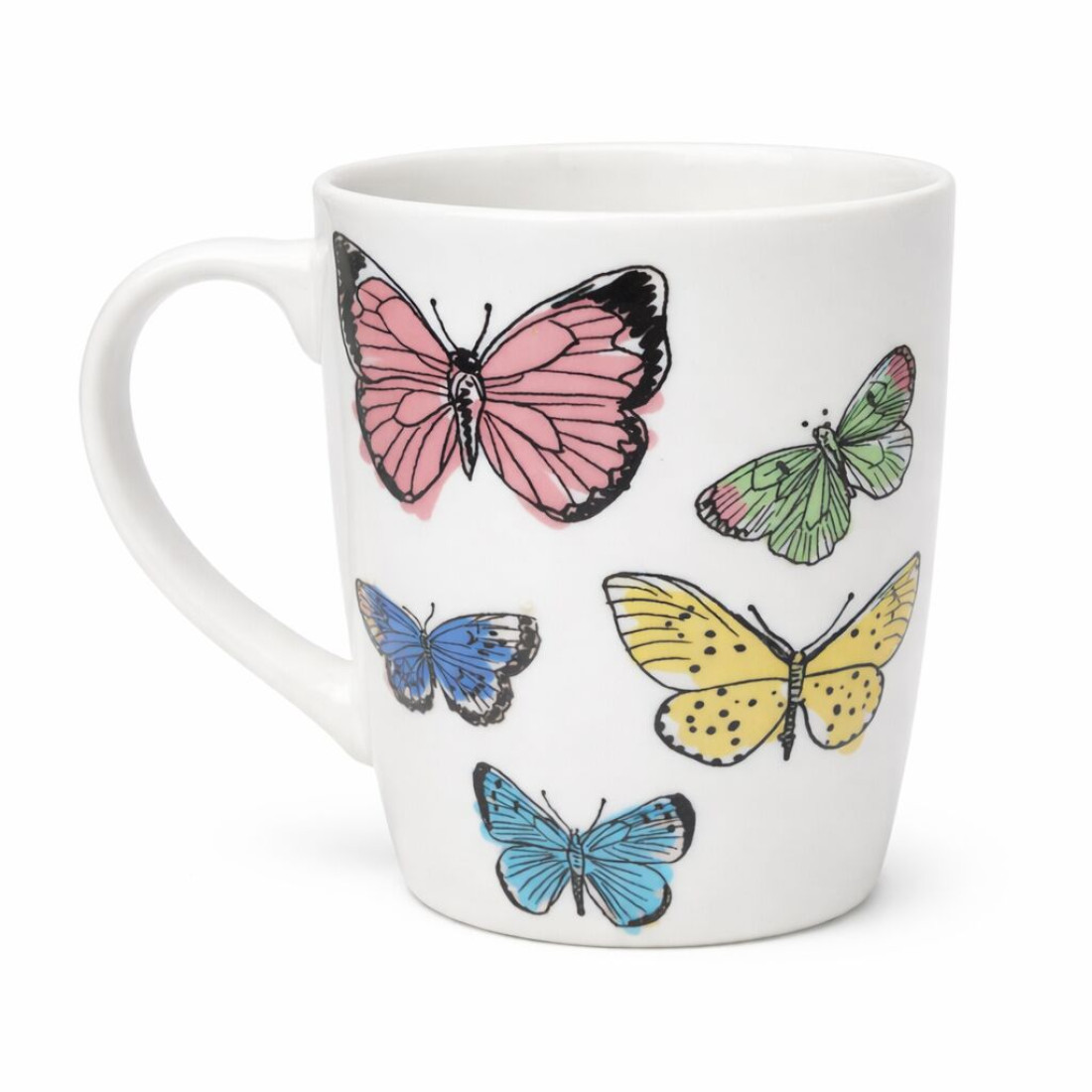 Cana ceramica, model fluturi, 10 cm