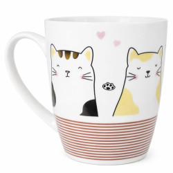 Cana ceramica cu 2 pisici, 10 cm