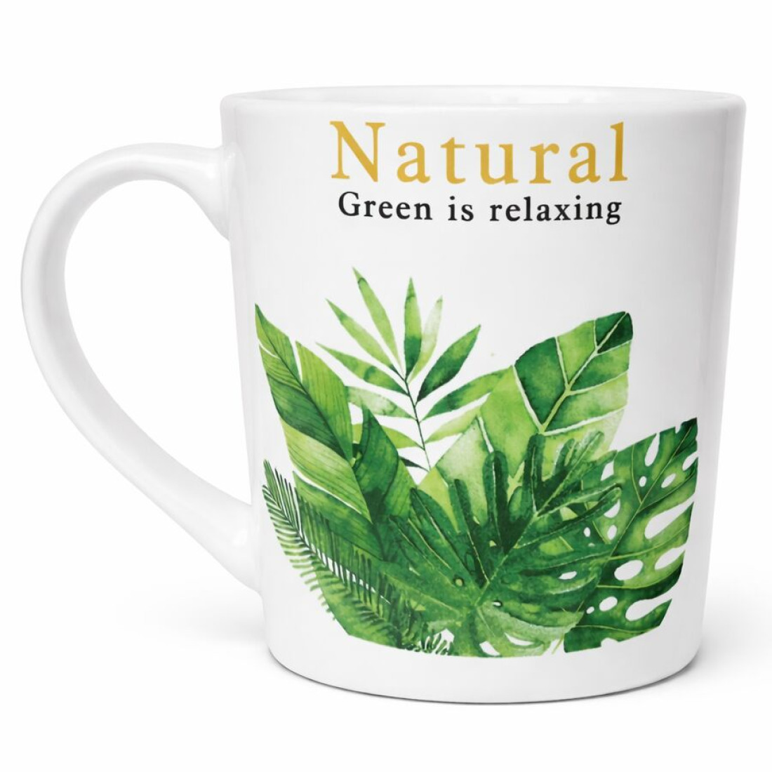 Cana ceramica, model tropical, Green is relaxing, 10 cm