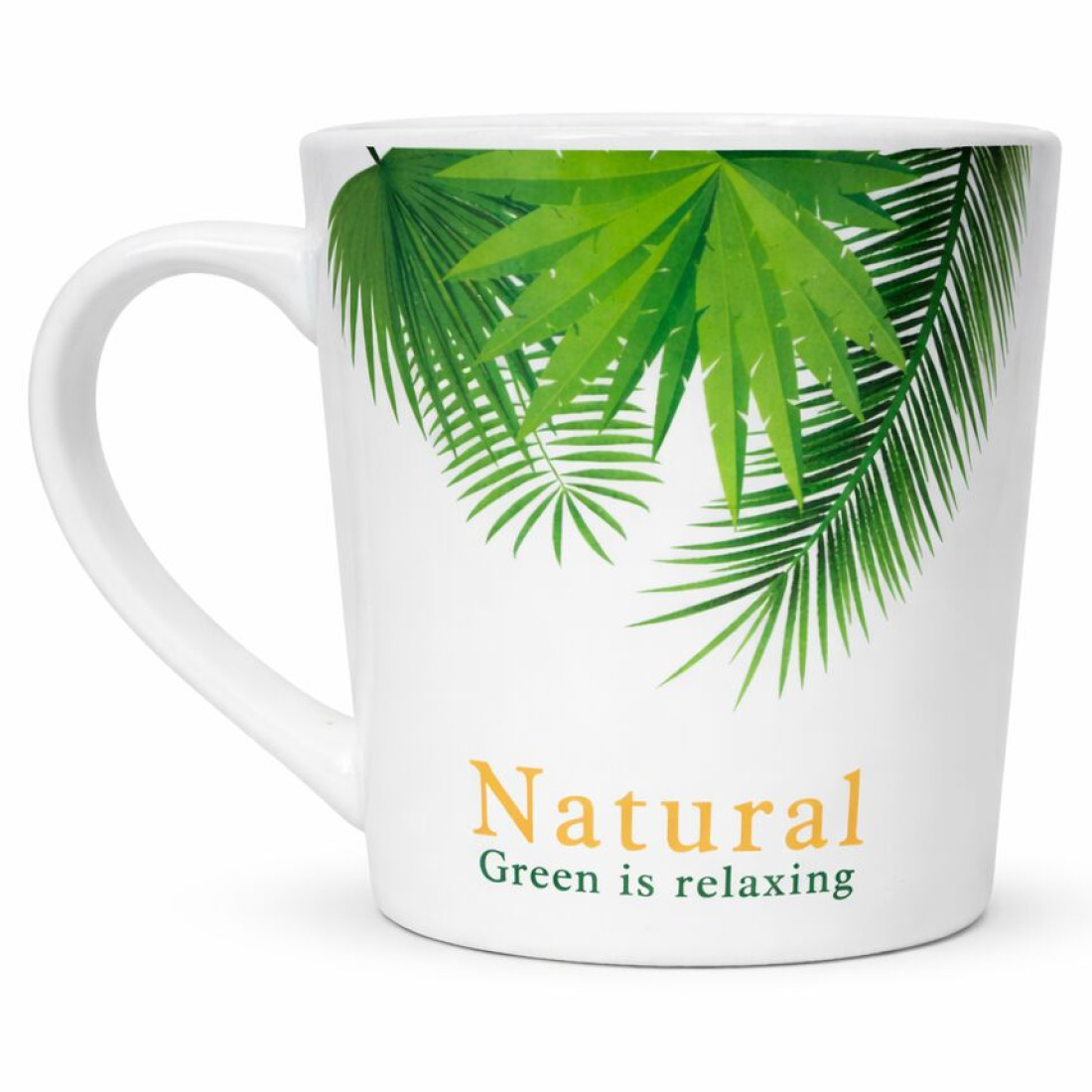 Cana ceramica, model palmier cocos, Green is relaxing, 10 cm