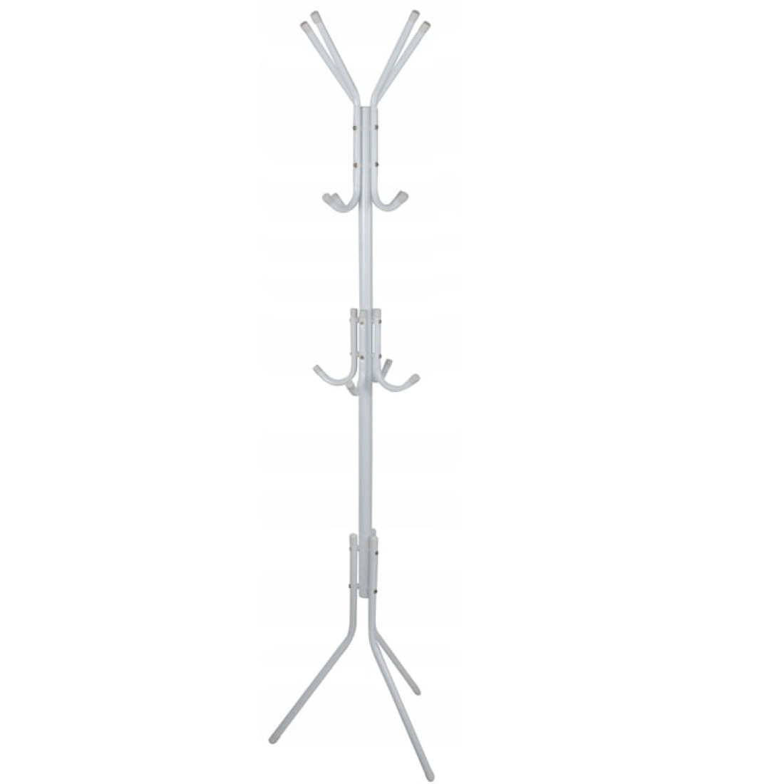 Cuier tip pom, pentru hol, 3 nivele, 12 agatatori, metal, 175 cm, alb