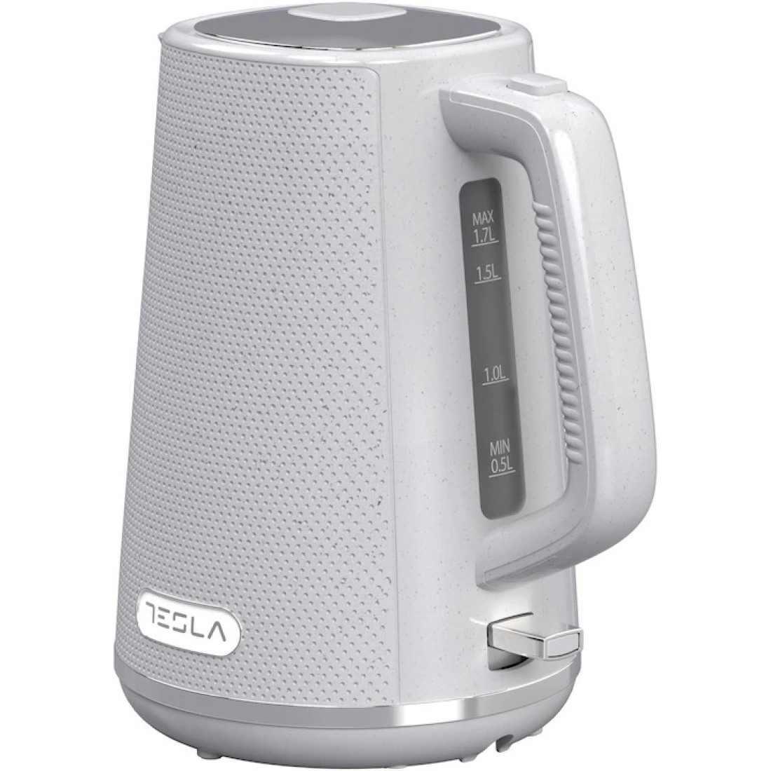 Fierbator Tesla KT400GX, 1.7L, 2200W, oprire automata, indicator LED, baza rotativa 360°, alb/gri Fierbator Tesla KT400GX, 1.7L, 2200W, oprire automata, indicator LED, baza rotativa 360°, alb/gri