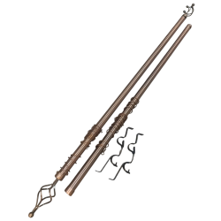 Galerie telescopica perdea sau draperie, dubla, metalica, bronz, cu lungime reglabila, 70-120 cm
