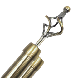 Galerie telescopica perdea sau draperie, dubla, metalica, auriu, cu lungime reglabila, 100-200 cm