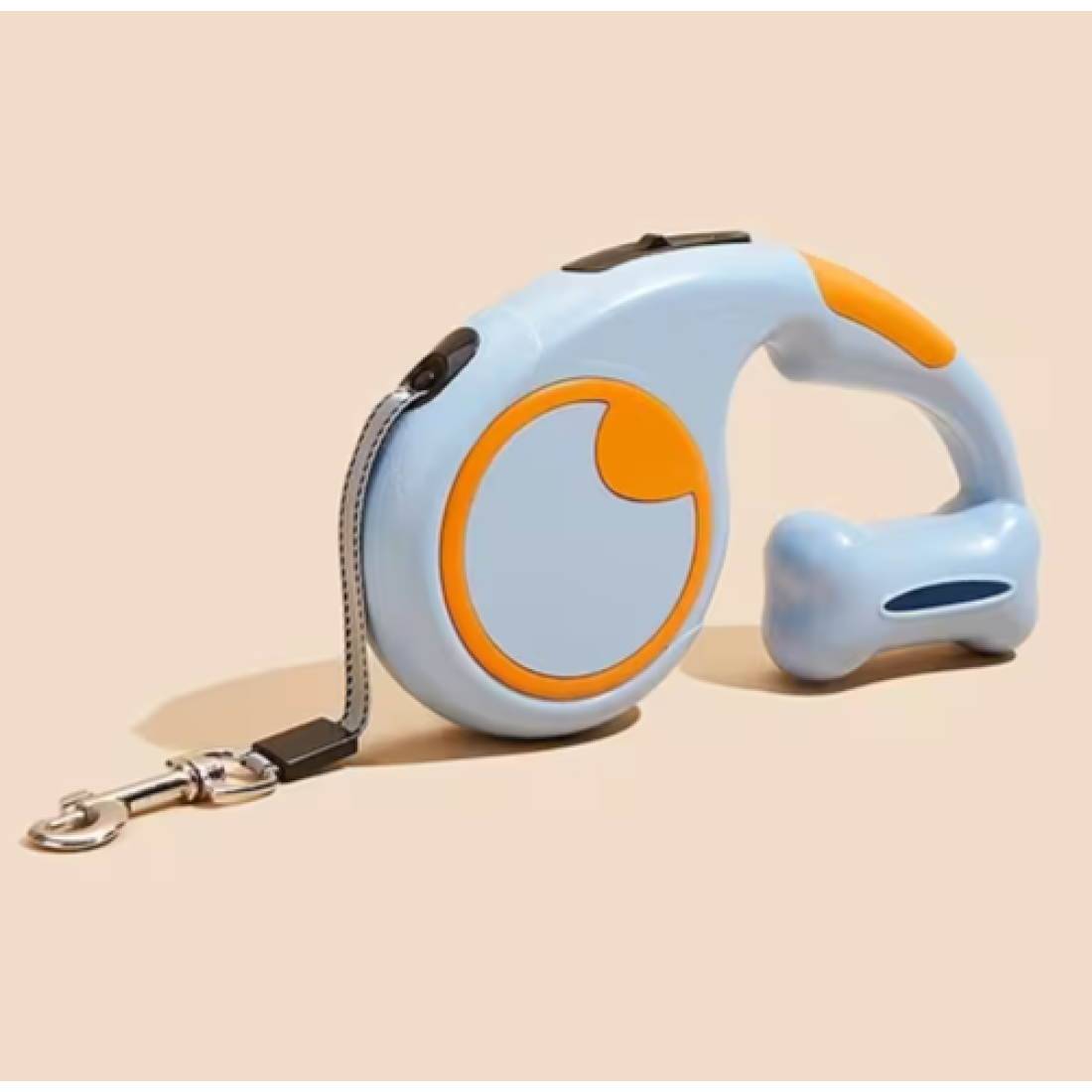 Lesa retractabila cu suport pungi, 3m, albastra