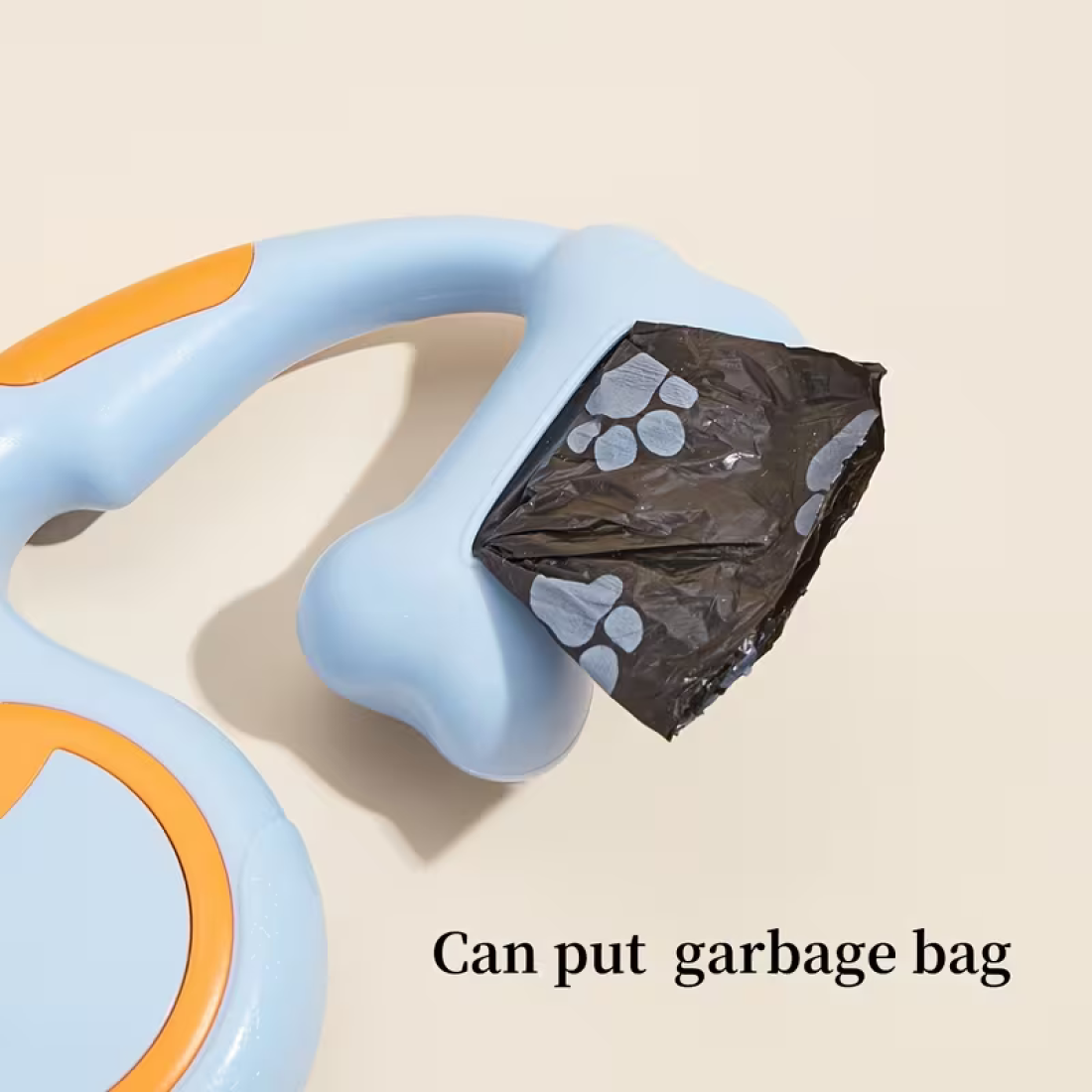 Lesa retractabila cu suport pungi, 3m, albastra