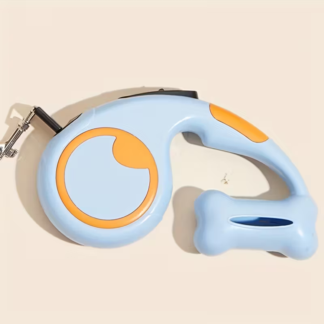 Lesa retractabila cu suport pungi, 3m, albastra