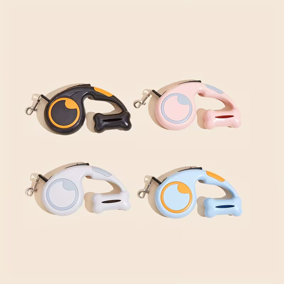 Lesa retractabila cu suport pungi, 3m, albastra