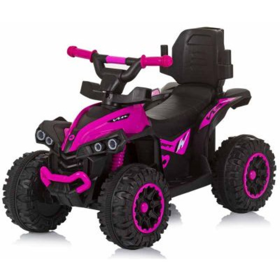 ATV pentru copii, maner de impins pentru parinti detasabil, Pentru interior si exterior, roz