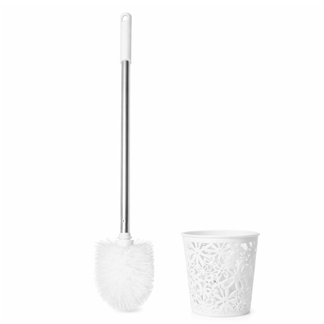 Perie WC cu maner metalic si suport