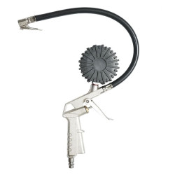 Pistol de umflat cu manometru, 0-12 bar, 0-220 PSI, furtun de 35 cm