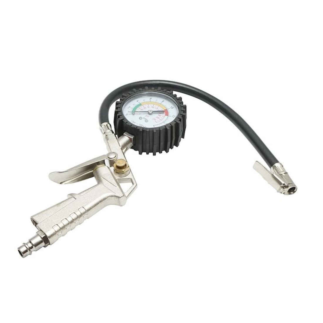 Pistol de umflat cu manometru, 0-12 bar, 0-220 PSI, furtun de 35 cm Pistol de umflat cu manometru, 0-12 bar, 0-220 PSI, furtun de 35 cm