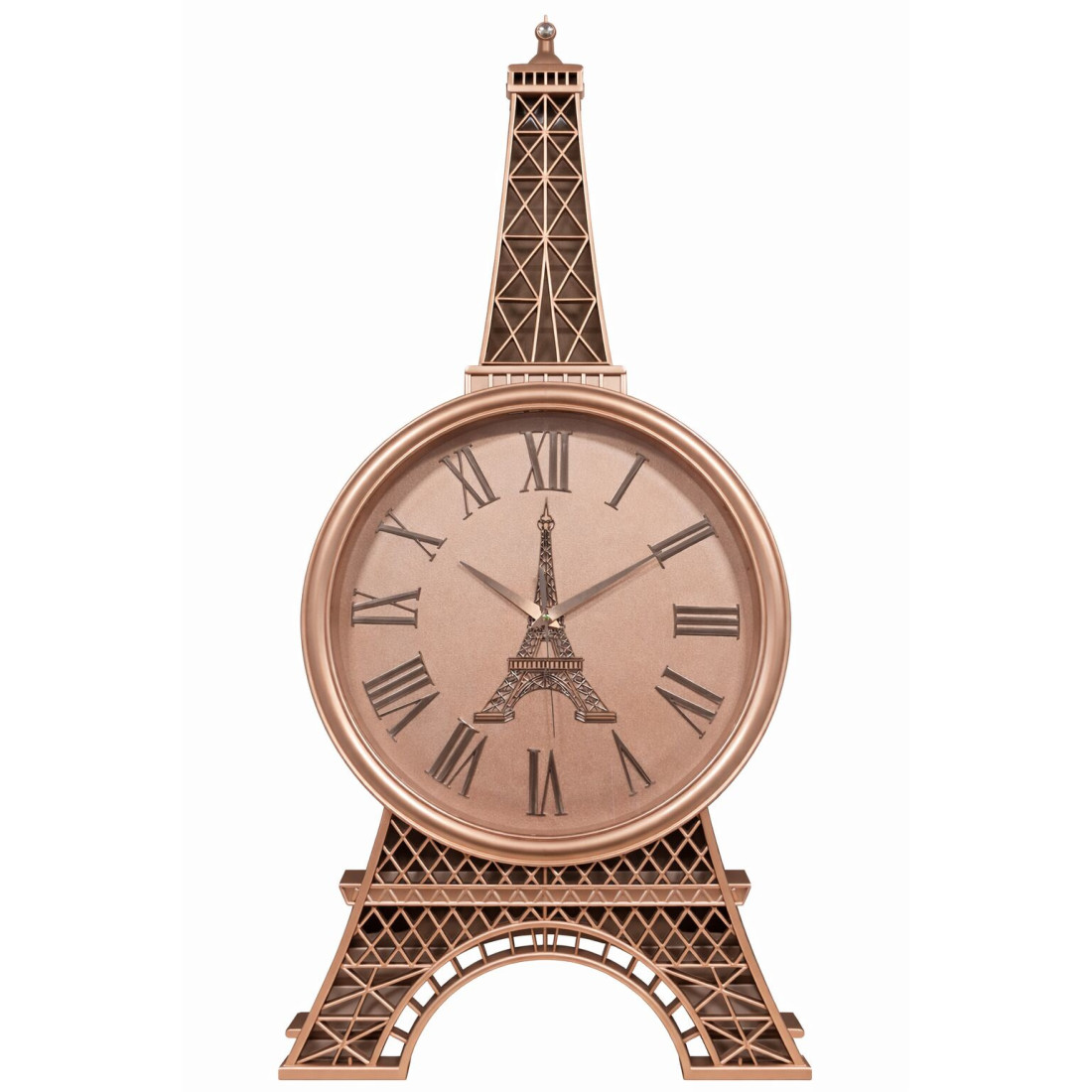 Ceas de perete vintage în formă de Turn Eiffel, ceas mare, stil parizian retro, pentru living, dormitor sau birou, 78 cm, bronz