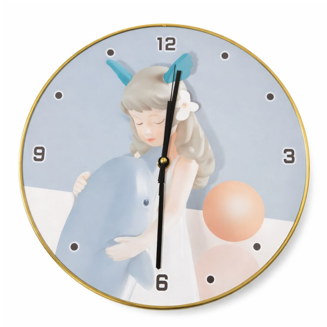 Ceas rotund cu delfin, 30 cm