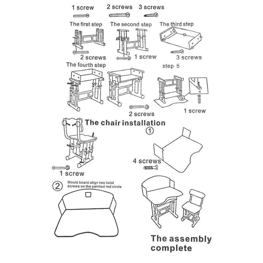 Set Birou cu Scaun pentru Copii, RAC, Birou 70x44 cm, Scaun 32x28 cm, Culoare Roz, Model Printese