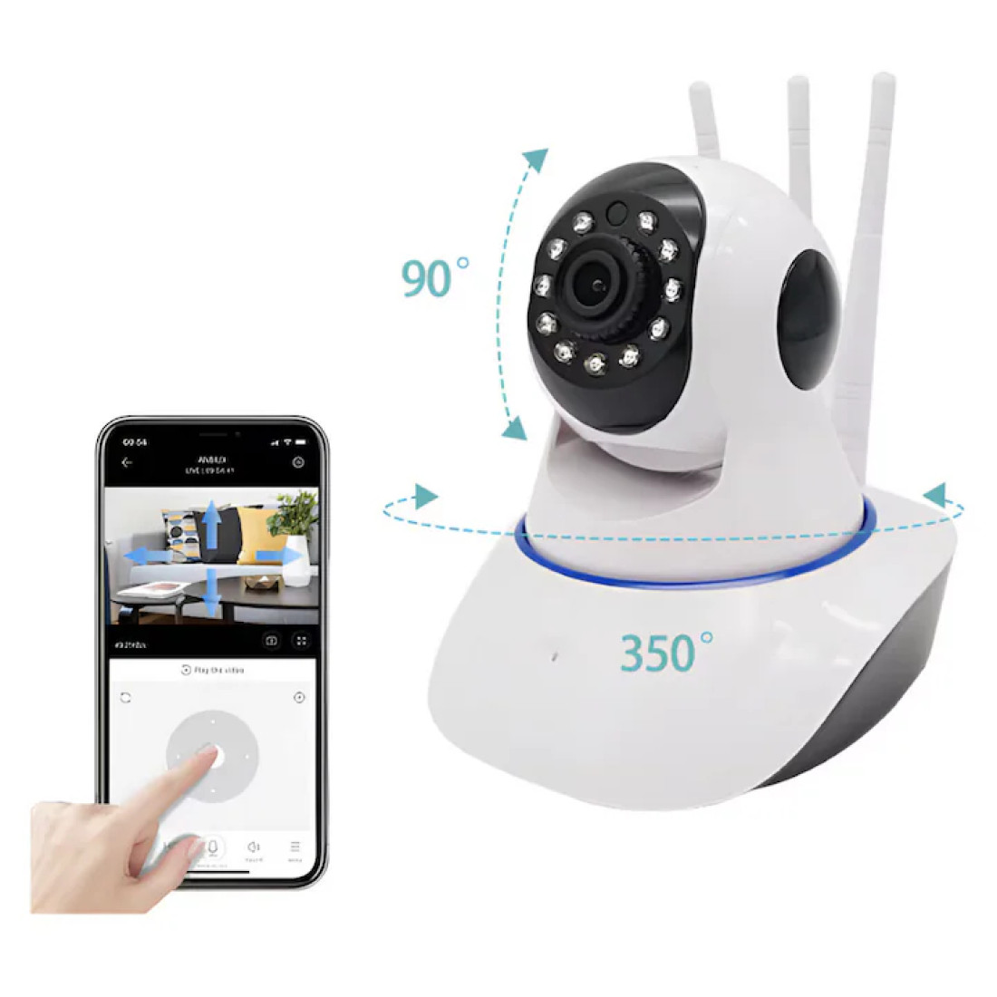 Camera de securitate pentru interior, HD, Wi-Fi Camera de securitate pentru interior, HD, Wi-Fi