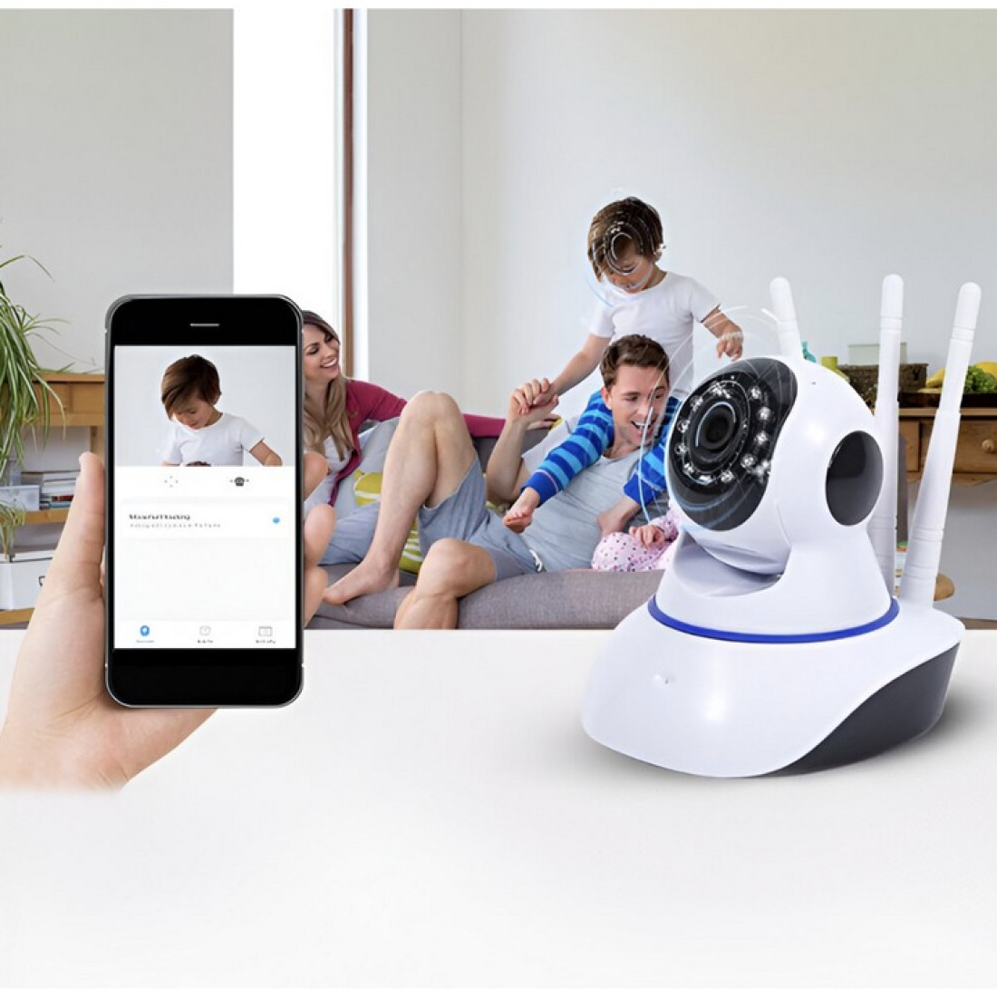 Camera de securitate pentru interior, HD, Wi-Fi Camera de securitate pentru interior, HD, Wi-Fi