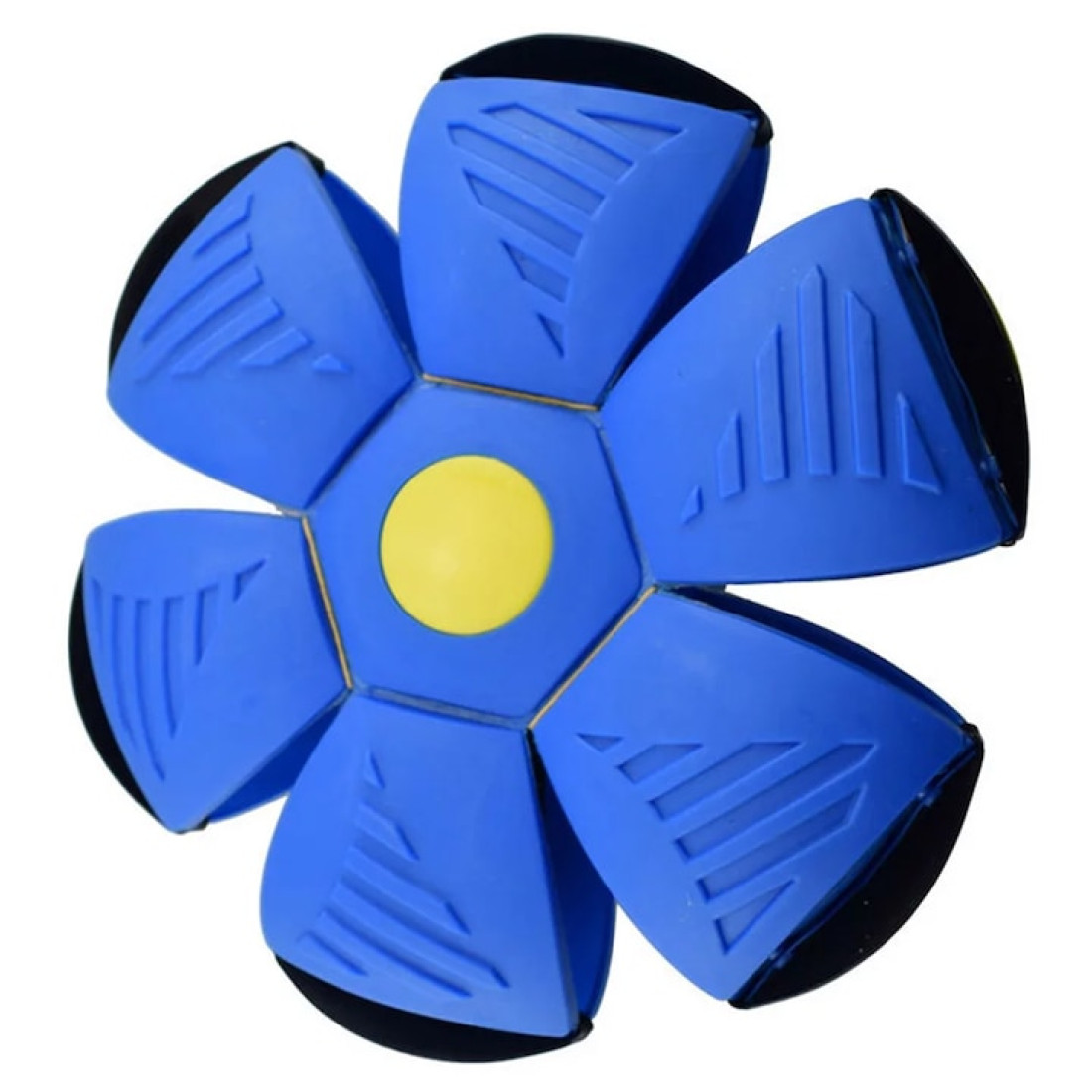 Minge Flat-Ball zburatoare transformabila in disc, Frisbee, cu lumina RGB, Albastra