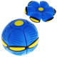Minge Flat-Ball zburatoare transformabila in disc, Frisbee, cu lumina RGB, Albastra