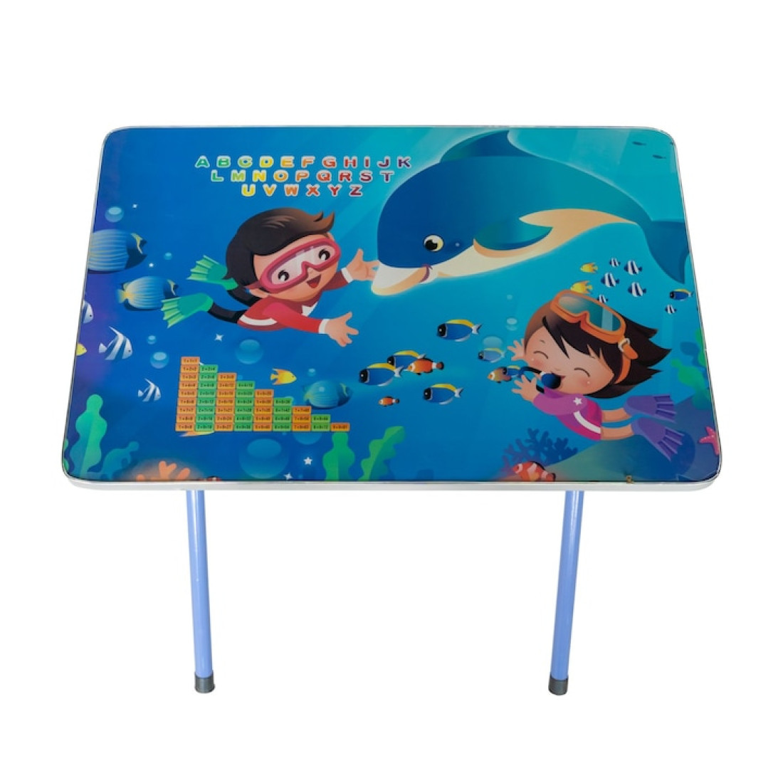 Set Masa pliabila cu Scaun pentru Copii, RAC, Masa 60x40 cm, Scaun 28x28 cm, Culoare Albastru, Model Aqua Magic