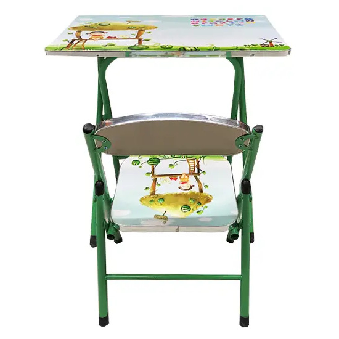 Set Masa pliabila cu Scaun pentru Copii, RAC, Masa 60x40 cm, Scaun 28x28 cm, Culoare Verde