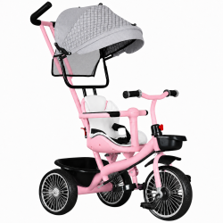 Tricicleta cu maner copii RDB-KBQ-190, 3-in-1, Scaun rotativ 360°, Roz Tricicleta cu maner copii RDB-KBQ-190, 3-in-1, Scaun rotativ 360°, Roz
