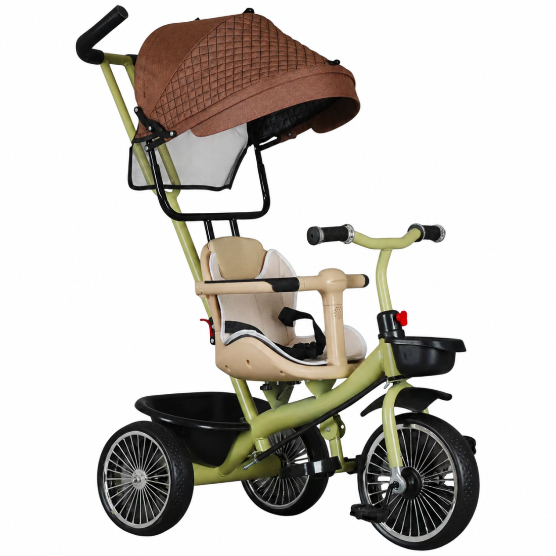 Tricicleta cu maner copii RDB-KBQ-190, 3-in-1, Scaun rotativ 360°, Verde Tricicleta cu maner copii RDB-KBQ-190, 3-in-1, Scaun rotativ 360°, Verde