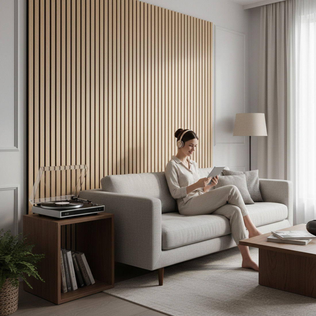 Riflaj Acustic Decorativ, MDF, 240 x 60 cm, Design Modern, 1607C