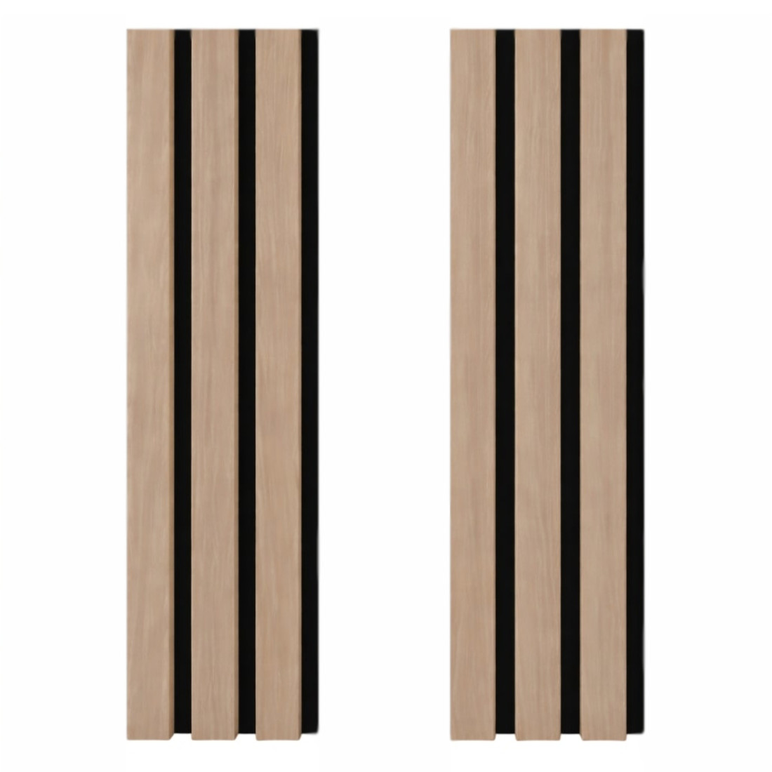 Set 2 Panouri Riflaj Acustic Decorativ, MDF, 240 x 12 cm, Design Modern, RAC-3232386