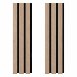 Set 2 Panouri Riflaj Acustic Decorativ, MDF, 240 x 12 cm, Design Modern, RAC-3232386