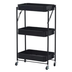 Etajera cu 3 cosuri RDB23604, Negru