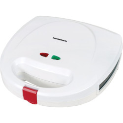 Sandwich maker Heinner Jadde 750 SM-2K750WH, 750W, plite detasabile, invelis antiaderent, capacitate: 2 sandwich-uri, Alb 