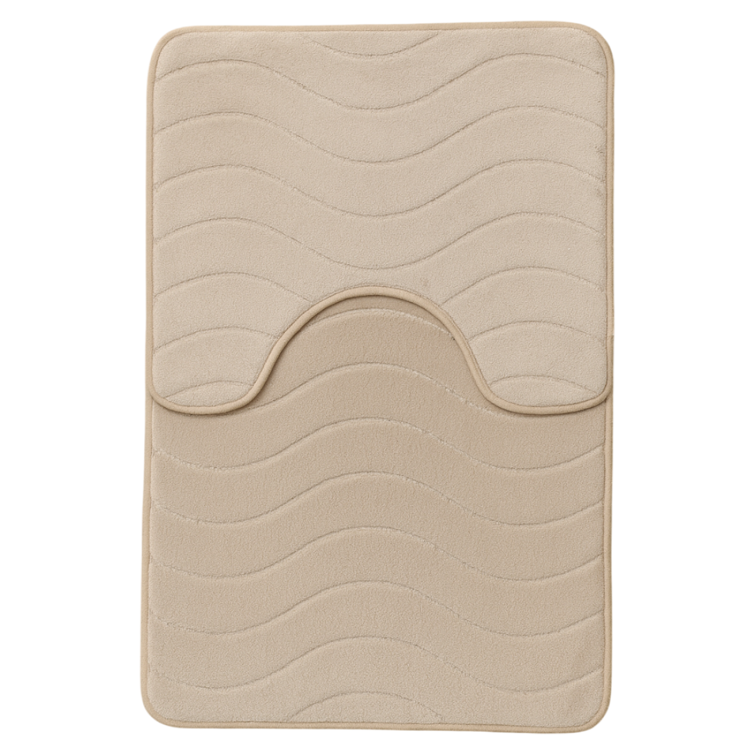 Set 2 covorase baie, crem, model valuri, 80x50cm, 40x50cm