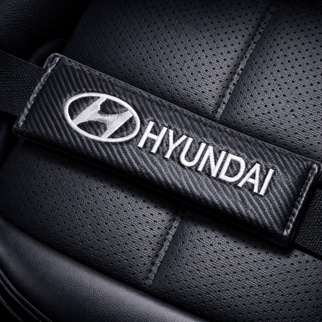 Set 2 huse de protectie centura, 24x6 cm, HYUNDAI, negre