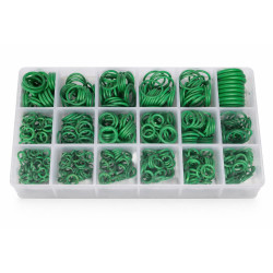 Set 530 Garnituri Hidraulice de Cauciuc O-Ring, Ideale Pentru Masini, Utilaje, Instalatii sub Presiune, Rezistente la Temperaturi, Marimi Universale, Verzi