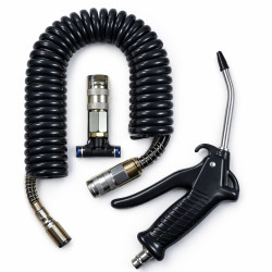 Pistol aer comprimat, duza din otel de 120 mm, cu furtun spiralat 5m, negru